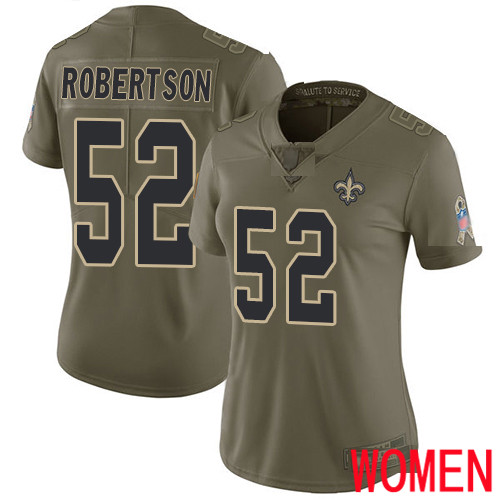 New Orleans Saints Limited Olive Women Craig Robertson Jersey NFL Football #52 2017 Salute to Service Jersey->youth nfl jersey->Youth Jersey